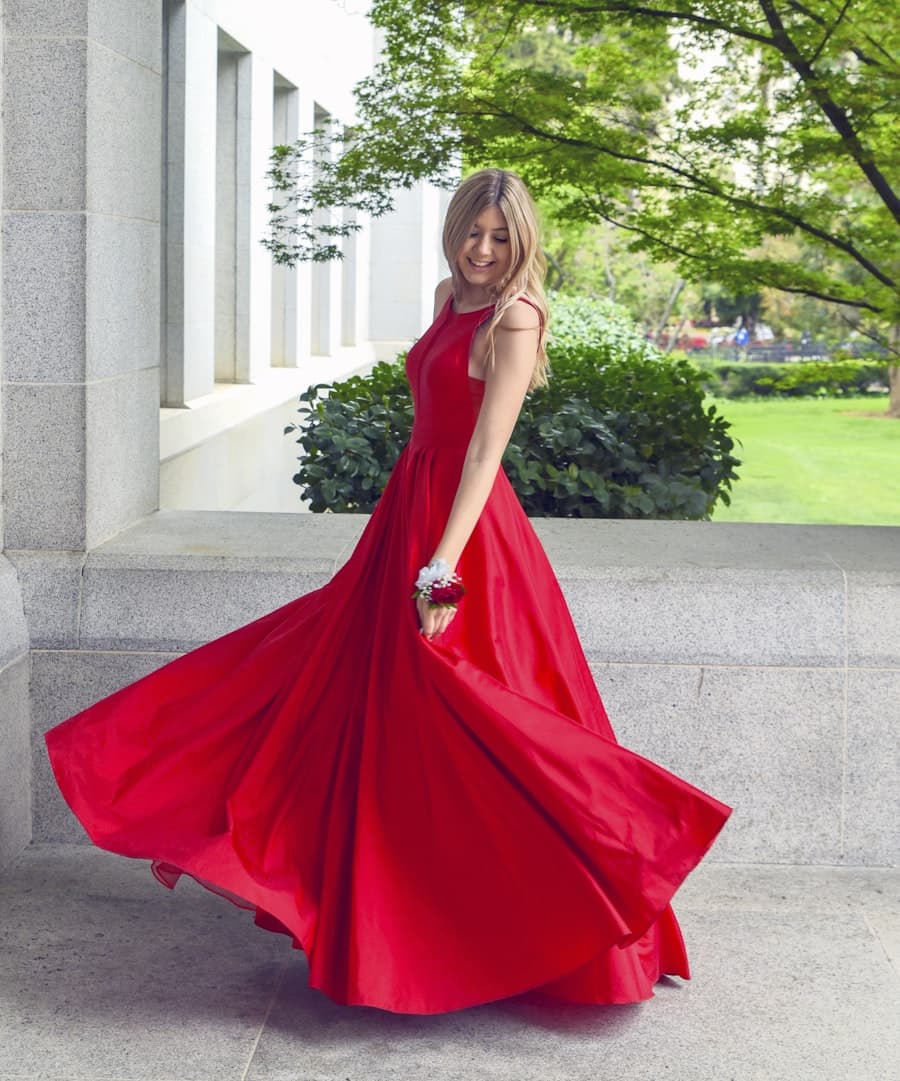 Red dress evening